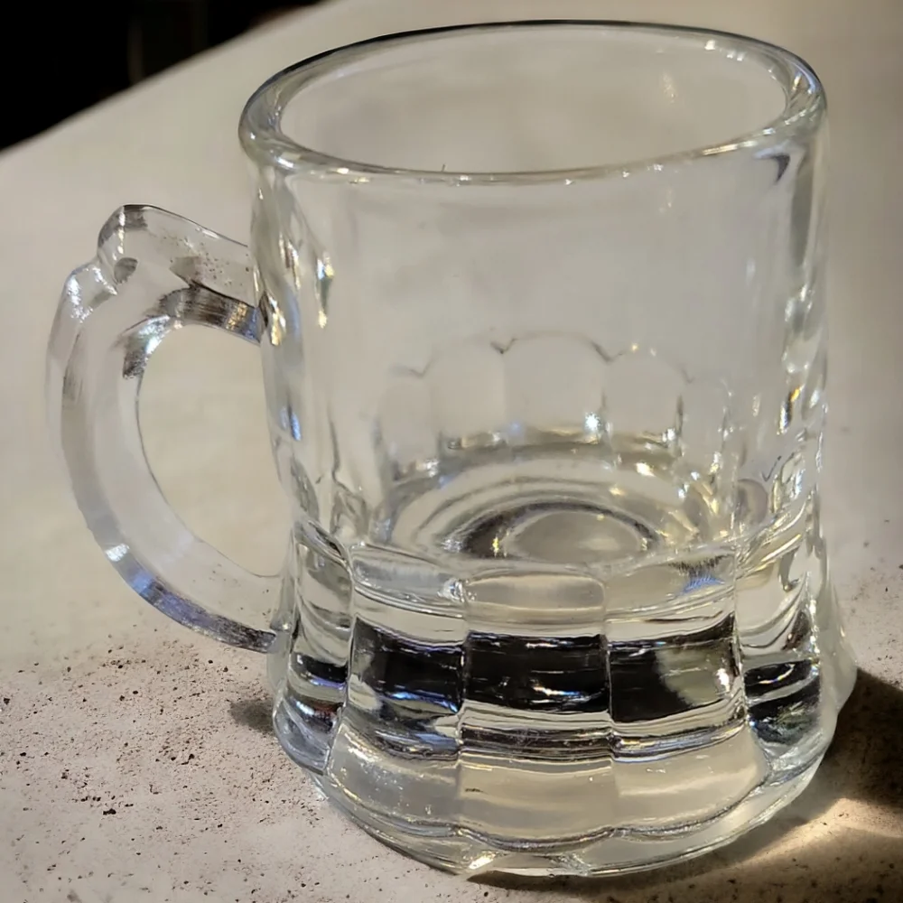 1 Vtg 40s Miniature Anchor Hocking Child's Glass Mug Toothpick Holder Shot Glass